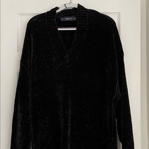 Zara oversized chenille black sweater